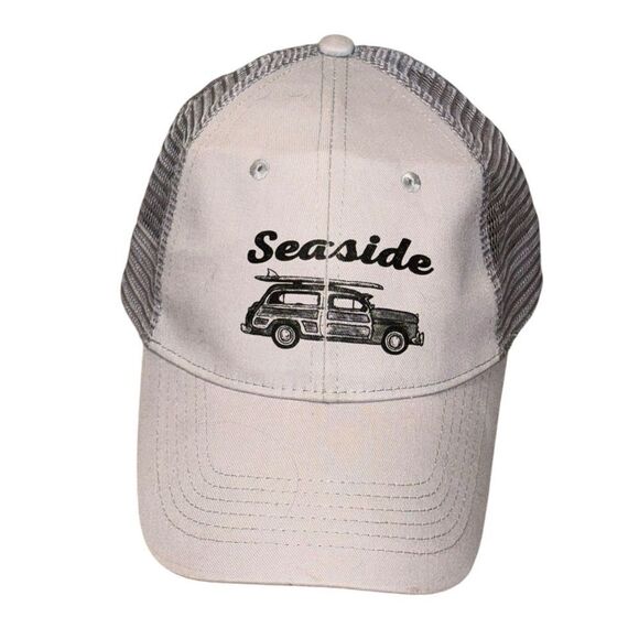 Big X Grey Seaside Beach Snapback Trucker Hat - Picture 1 of 10
